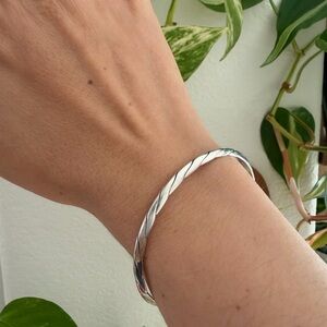 Tiffany & Co. Twist Bangle Bracelet 7.8" Silver 925